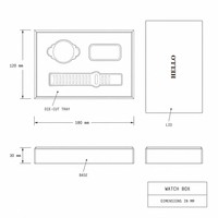 Boîte d'emballage rigide pour montre, blanc mat, avec insert en EVA, logo personnalisé