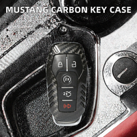 Étui de clé T-carbon pour Mustang, accessoires intérieurs de voiture en fibre de carbone, coque de clé de voiture avec 4/5 boutons, vente directe usine