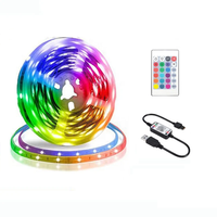 Bande LED 5V 30 LED/M pour USB, contrôlée par application, RGB, cuivre, découpable, SMD 5050, IP65, pour la décoration