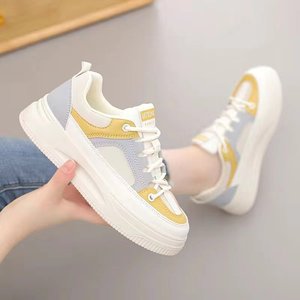 2022 <strong>Fall</strong>/<strong>Winter</strong> Women's Custom Logo White <strong>Sneakers</strong> New Casual Tide Shoes Flat Thick Bottom Lace-up Design Custom Rubber Mesh