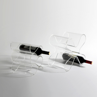 Accessoires de décoration de table de haute qualité support de casier à vin en nid d'abeille en acrylique transparent transparent pour organisateur de bureau