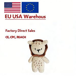 Crochet personnalisé Amigurumi Lion jouet fil doux Mini Lion hochet et PP coton couette éducatif bébé peluche cadeau - Product Image 1