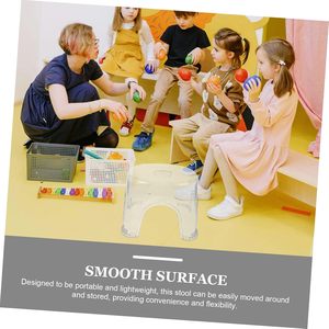 Wholesale Plastic Transparent Round Corner <b>Stool</b> Stackable Material Anti Slip Easy Carrying Multi Purpose Home <b>Office</b> Bathroom - Product Image 2
