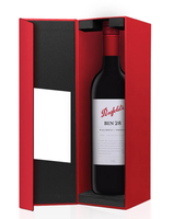Boîtes en carton rigide noir mat rouge de luxe faites sur mesure boîte cadeau de papier d'emballage de vin rouge de whisky de champagne avec la fenêtre claire