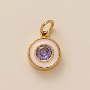 Hongtong AC-252 kedatangan baru batu kelahiran baja tahan karat kristal imut halus kualitas tinggi jimat untuk membuat kalung - Product Image 5