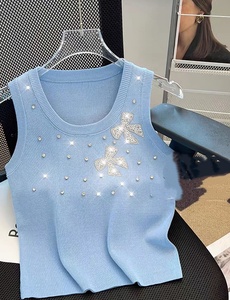 Viviblook Z722ST06 Women Casual Suit <b>Knitted</b> Sleeveless Tank Top Lace Mini Skirts Cake Skirt Two Piece <b>Set</b> for Ladies - Product Image 4