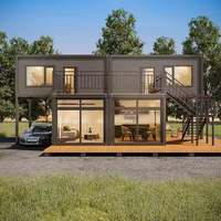 Maison conteneur modulaire de luxe préfabriquée à 2 étages, détachable, 3 chambres, villa, hôtel, conteneur de 20 pieds ou 40 pieds