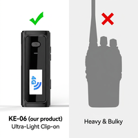 KENEARD KE-06 Mini Talkie-walkie POC 4G à clipser, portée mondiale, radio bidirectionnelle LTE WCDMA OLED Type-C, sécurité, hôtellerie, logistique, 2W