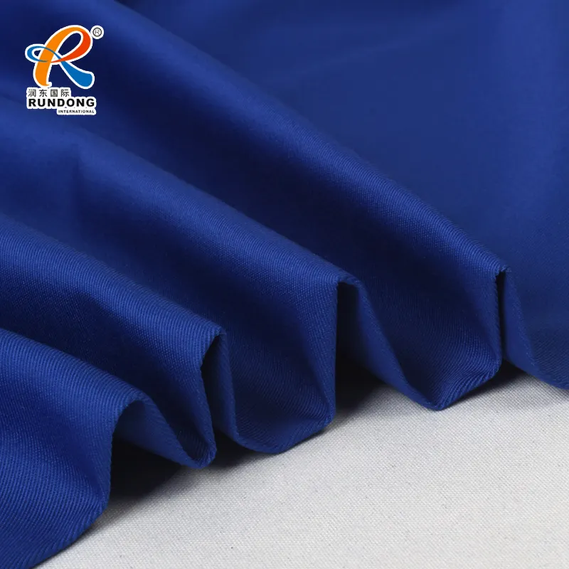 Rundong-uniforme textil de marca china, tela de sarga 100% poliéster 21*21 108*58