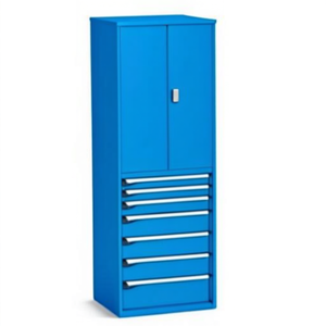 Fami Master Key Comfort C0-EH=36X27 <b>Drawer</b> Cabinet 7 <b>Drawers</b> L714 D598 H2000 Capri Blue RAL5019 <b>Tool</b> Storage - Product Image 2