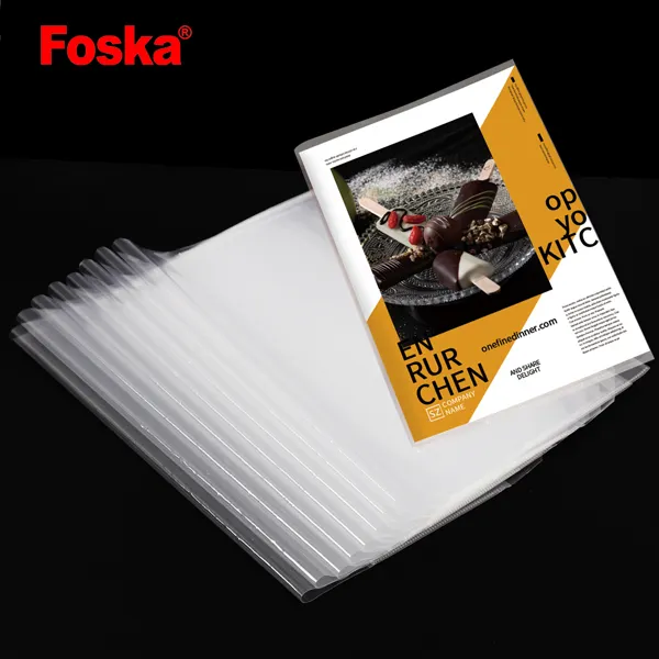 Foska 학교 명확한 연약한 투명한 PP 운동 책 덮개