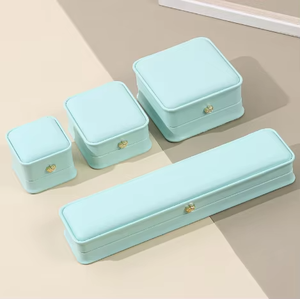 Multi-Color PU Leather Jewelry <b>Box</b> with Velvet Lining Custom Logo Ring Pendant Bracelet Bangle <b>Storage</b> <b>Box</b> Wholesale - Product Image 5