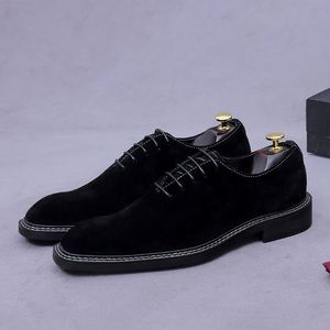 Large-sized Genuine Leather <b>Shoes</b> British <b>Style</b> Suede Fashionable Business Casual <b>Shoes</b> Breathable Oxford Leather <b>Shoes</b> for Men - Product Image 1