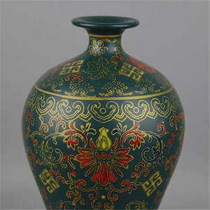 Qualité Pas Cher Prix Qing <span class=keywords><strong>Yong</strong></span> Zheng Antique Vase En Céramique Malachite Vert Émail Vase Pour Ancienne Collection De Porcelaine - Product Image 3