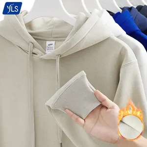 YLS-Sudadera con capucha para hombre, con Logo personalizado, ropa para parte superior masculina, de lana de 400GSM, para invierno