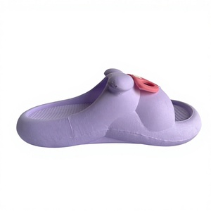 Pantuflas Moradas con Punta Cerrada y Decoración de Lazo, Suela Acolchada de EVA, para Todas las Estaciones, Uso en el Hogar - Product Image 2