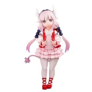 Figur Anime 18CM pelayan naga dari keluarga Xiaolin pakaian mewah ransel Model Lolita merah muda hadiah mainan boneka PVC