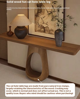 Console pliante en bois massif chinois avec miroir, meuble de rangement de luxe moderne pour entrée de villa, salon et salle à manger
