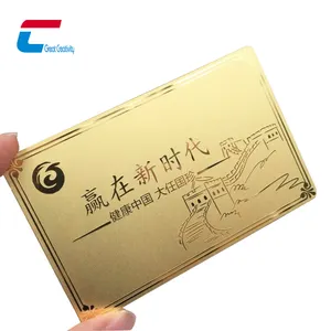 Luxury 24k Gold NFC hybrid metal card NTAG 215 biglietto da visita RFID in acciaio inossidabile