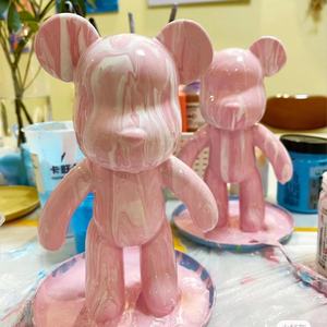 1M Zige Worldwide DIY Figura de Oso Blanco Violent Gloomy Fluid Bear, Modelo de Acción para Decoración del Hogar y Juguete, con Pinturas, Regalo - Product Image 3