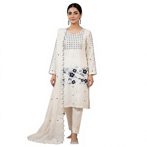 Presentamos el Nuevo Vestido Listo para Usar con Bordados Pesados y Lentejuelas, Pantalón y Dupatta, Sin Arrugas, Reversible, Elegante, de Secado Rápido y Elástico - Product Image 1