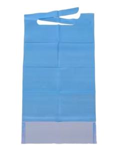Bib gigi sekali pakai medis, kertas 1 Lapis + Film PE Dental Bib dengan dasi dan saku - Product Image 3