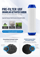 Filter Kartrid Air Karbon Aktif UDF 10 Inci Hemat Biaya, Filter Pengganti Aliran Tinggi untuk Penyaringan Air Minum