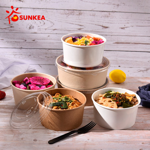 Logo In <span class=keywords><strong>750Ml</strong></span> Vòng/Vuông/Hình Chữ Nhật Salad Giấy Bát <span class=keywords><strong>Container</strong></span> Bao Bì Với Nắp - Product Image 6