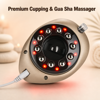 Masseur électrique Gua Sha à ventouses avec lumière rouge chauffante, EMS, aspiration sous vide, massage corporel, rechargeable, portable, écran LCD, OEM