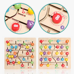 Nouveau <span class=keywords><strong>labyrinthe</strong></span> en bois avec chiffres et <span class=keywords><strong>lettres</strong></span> et pièces mobiles, jouet interactif intellectuel pour l'éducation précoce et la reconnaissance des formes chez les enfants - Product Image 2