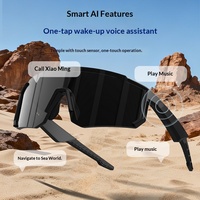 Lunettes intelligentes à changement de couleur IA avec audio Bluetooth 2-en-1, casque audio intégré, lunettes de protection anti-vent et anti-buée pour la conduite en extérieur