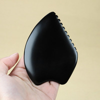 Outil de massage facial Gua Sha en pierre Bian, peigne Guasha unique à 9 bords en pierre Bian pour la thérapie SPA et l'acupuncture, logo personnalisé