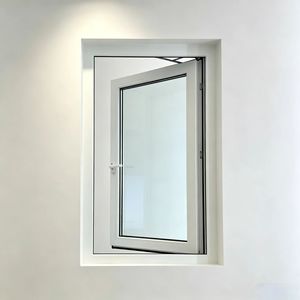 หน้าต่าง UPVC แบบเปิดเอียงและเปิดออกด้านนอก ป้องกันความร้อน ป้องกันรังสียูวี ทนทานต่อสภาพอากาศ พร้อมไนลอนในตัว - Product Image 4