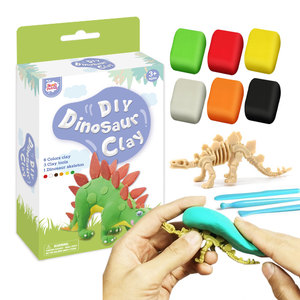 Kit de pâte à <span class=keywords><strong>modeler</strong></span> souple et non toxique pour dinosaures, séchant à l'air, avec outils de sculpture et tutoriels, arts et artisanat, cadeaux jouets pour les enfants de 3 ans et plus - Product Image 2