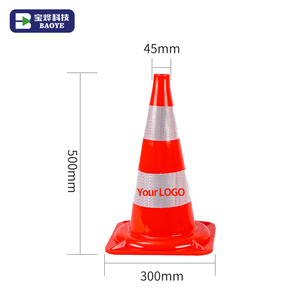 Baoye PVC personalizar cono de tráfico reflectante 28 "36 PVC seguridad carreteras señal Flexible colorido cono de tráfico - Product Image 3