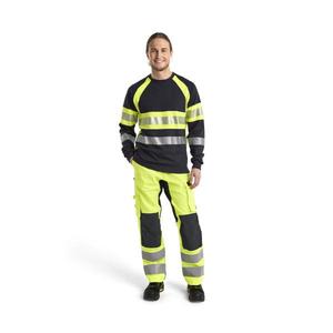 BLAKLADER - 348417618933XXXL <b>Flame</b> resistant long sleeve t-<b>shirt</b> Navy blue/Hi-vis yellow <b>FLAME</b> RESISTANT WORKWEAR - Product Image 3