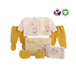 Ensembles <span class=keywords><strong>de</strong></span> vêtements décontractés en coton pur personnalisés 7 pièces vêtements pour bébé nouveau-né coffret cadeau nouveau-né - Product Image 2