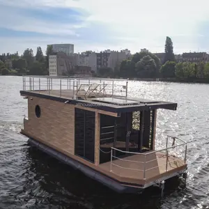 Allhouse Luxury Floating Boat Party Houseboat Aluminum Pontoon Houseboat For Sale