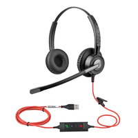 Nouvel arrivage Casque de conférence filaire stéréo Casques téléphoniques Casque USB avec microphone antibruit pour centre d'appels