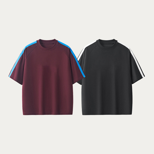 Summer Heavy 270G Clash Camiseta de manga corta para <span class=keywords><strong>hombre</strong></span> Cross Color sólido Algodón American Men's Short Sleeve - Product Image 1