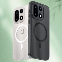 Étui magnétique à grille ondulée effet peau pour OnePlus 15 / Ace 6 - Coque rigide semi-transparente mate antichoc
