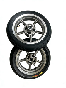 Roues et pignons de remplacement avant/arrière Supermoto Silver Kabin 12 pouces, pneus 110/70-12 120/70-12, 2.5x12/3.0x12 en aluminium - Product Image 1