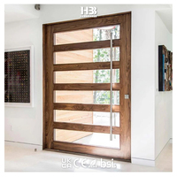 Portes extérieures pivotantes modernes en chêne rouge massif avec insert en fibre de verre, peintes écologiquement, pour appartements, villas, entrées d'hôtels, résistantes au feu