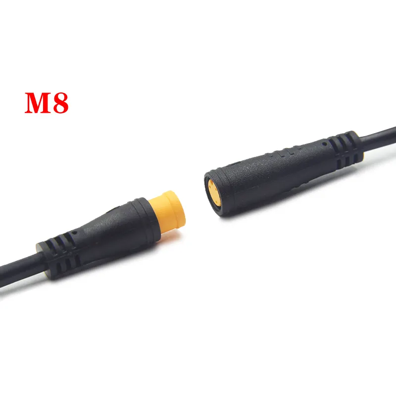Factory Direct IP65 MINI Electric Plugs M8 2 3 4 5 6 Pin Plug Waterproof Black PVC Connector for Ebike