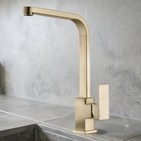 Robinet mitigeur de lavabo Weihao de luxe en acier inoxydable, finition or automne, à monobloc, pour montage sur comptoir, pour salle de bain