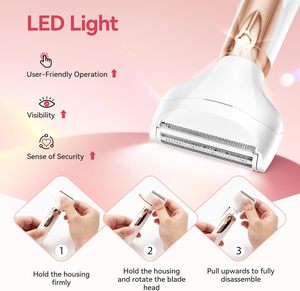 Recortadora de Bikini para Mujer 4 en 1, Depiladora Eléctrica Facial para Mujer, Afeitadora de Vello Púbico para Damas, Bikini, Rostro, Axilas, Piernas - Product Image 5