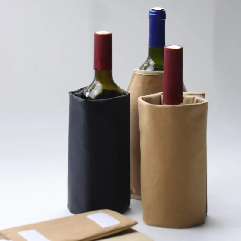 Senwo נייד יין תיק צידנית קרח יין ג 'ל חבילה מקפיא שרוול Cooler תיק יין