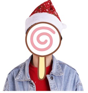 Chapeaux de père noël grille rouge en gros épaississement or neige motif père noël chapeau de noël - Product Image 4