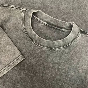 Camisetas lavadas con ácido OEM, camiseta pesada con estampado DTG, camiseta de gran tamaño, camisetas personalizadas Vintage con lavado ácido gráfico para hombres - Product Image 3