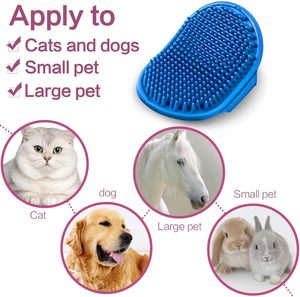 Spazzola Regolabile con Manico ad Anello per Massaggio e Pulizia di Cani e Gatti, Rimozione Peli, per Bagno e <span class=keywords><strong>Shampoo</strong></span> - Product Image 4